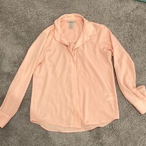 H&M Pink V-neck Blouse